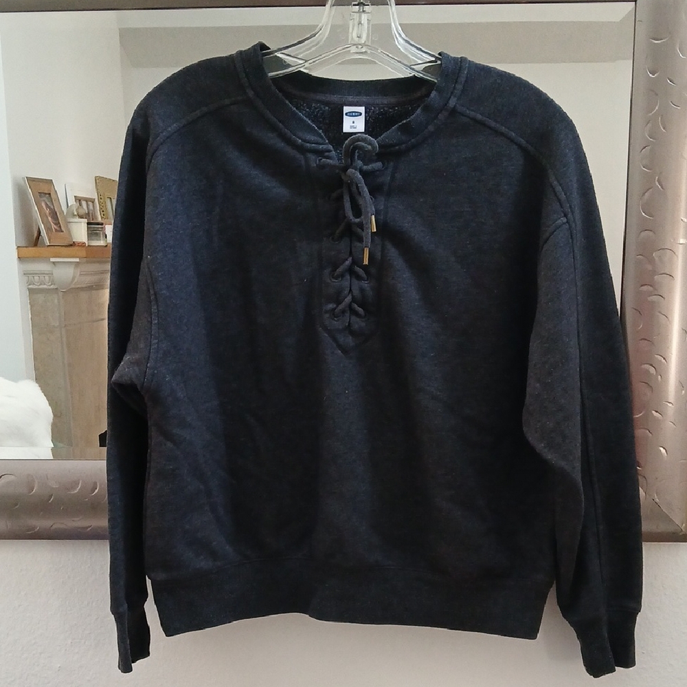 Old Navy Charcoal Lace-Up Top
